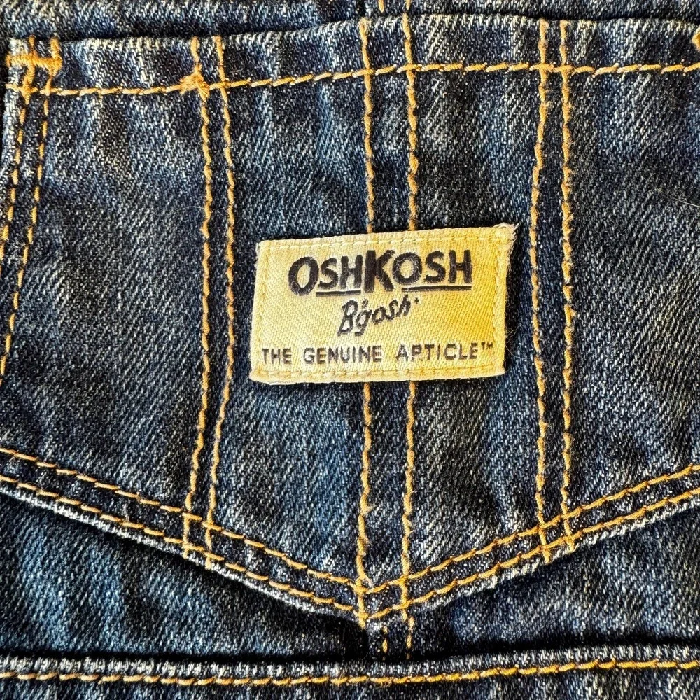 OshKosh Bgosh‎ Girls 18M Denim Tulle Dress Gold Polka Dot Blue White Cute